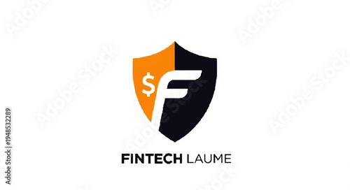A modern logo featuring a shield with a dollar sign and letter F, representing Fintech Laume.