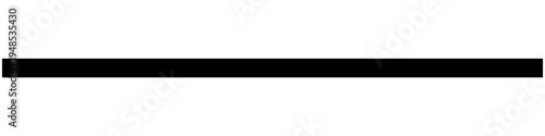 Long thin horizontal black line. Vector stripe element. Divider or underline in graphic design.