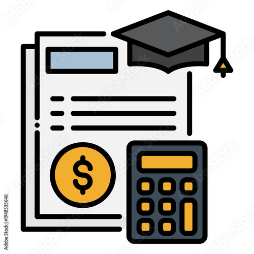 College Tuition Costs Concept: Education Finance and Budget
