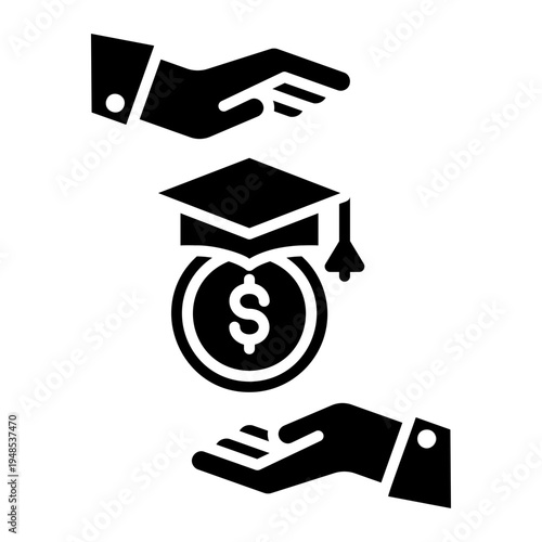 Education Funding Concept with Hands and Graduation Cap