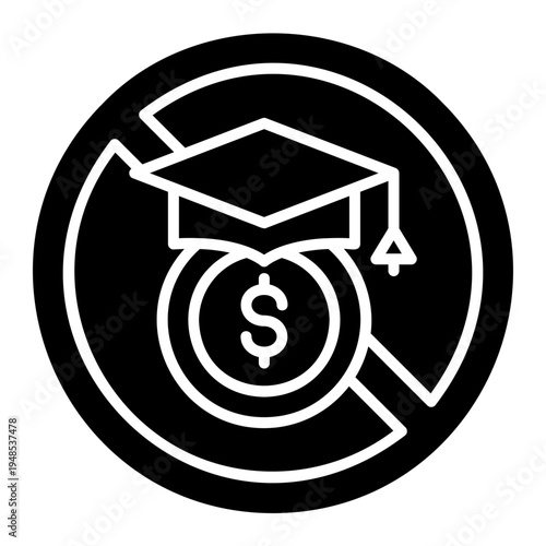 No Tuition Fee Symbol, Education Cost Icon