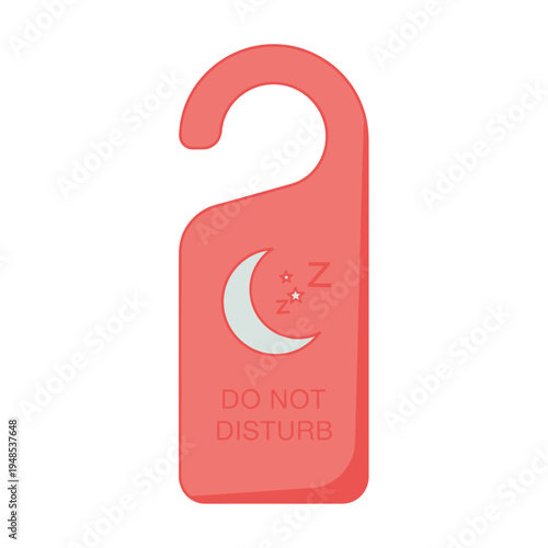 Do Not Disturb Sign with Moon and Stars - Hotel Room Hanger Icon