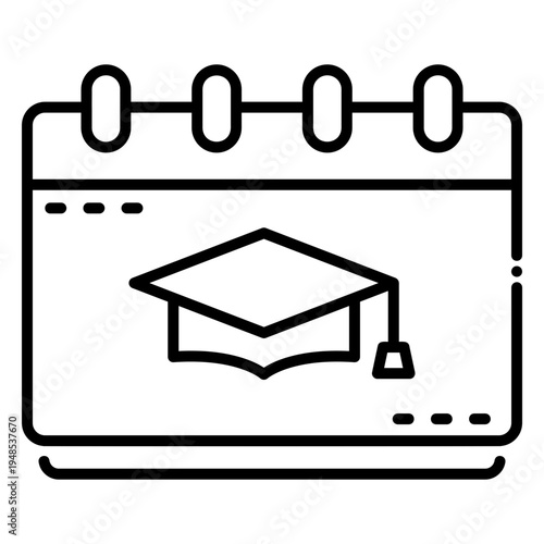Graduation Date Icon: Academic Calendar Symbol