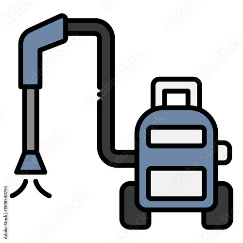 Industrial Vacuum Cleaner Cartoon Icon