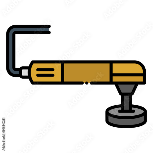 Cartoon Illustration of a Rotary Polisher Tool