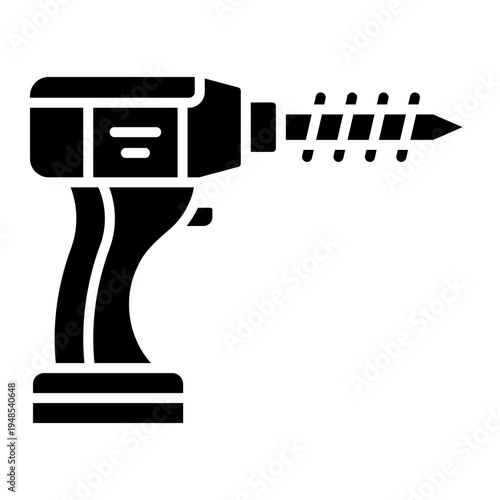 Cordless Drill with Screw Bit Icon - Construction Tool