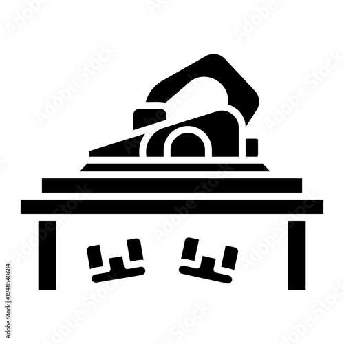 Table Saw Icon: Woodworking Machine Illustration