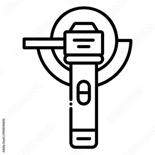 Angle Grinder Tool Line Icon for Metal Work