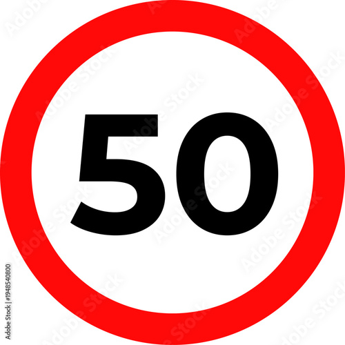Speed Limit 50 kmh Sign
