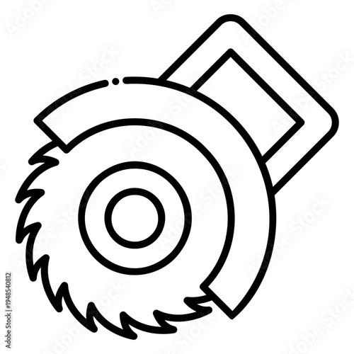 Circular Saw Icon: Power Tool for Woodworking