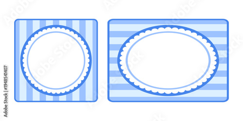 Trendy kawaii lace with valentine cute template for vector border set. Frame doodle design with menu birthday scrapbook for vintage oval photo. Simple picture trendy with heart valentine