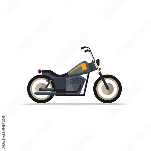 Flat Design Motorcycle Illustration Vector Graphic