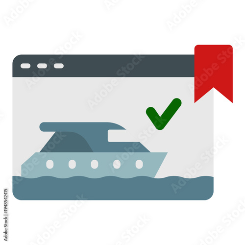 Boat Booking Website with Bookmark Icon