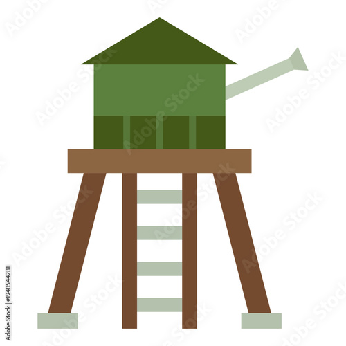 Military Defense Watchtower Barracks Icon