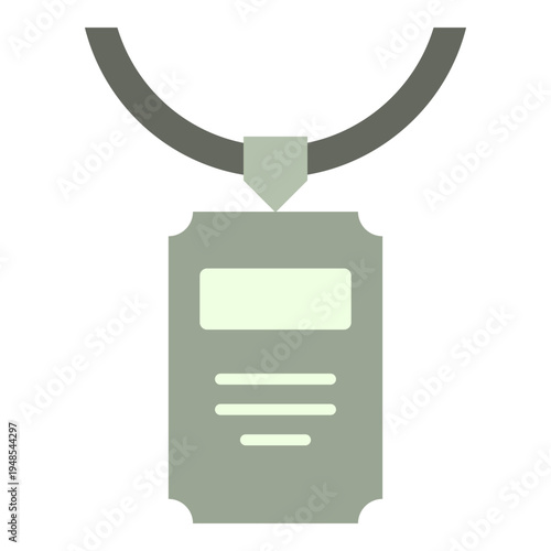 ID Badge Icon on Lanyard for Identification and Access