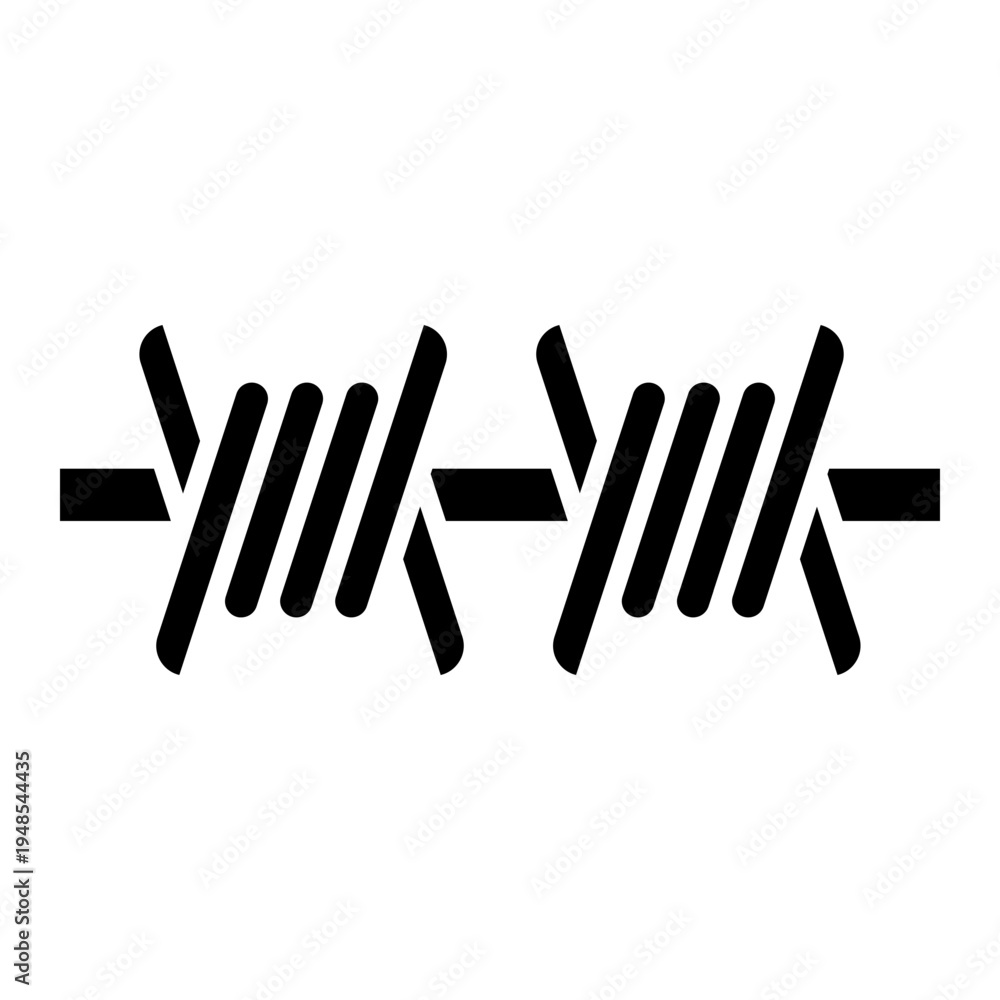 Obraz premium Barbed Wire Icon: Security and Protection Concept