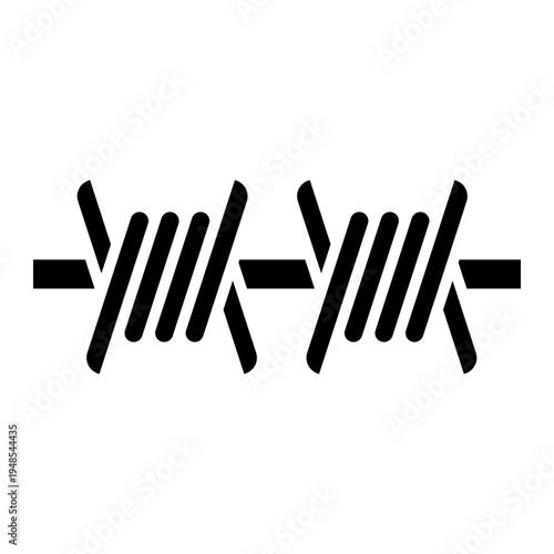 Barbed Wire Icon: Security and Protection Concept