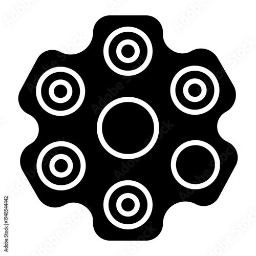 Revolver Cylinder Illustration with Bullets