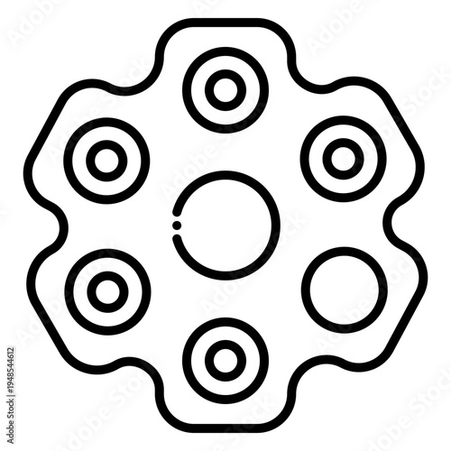 Revolver Cylinder Icon: Six Shooter Chamber Vector Illustration
