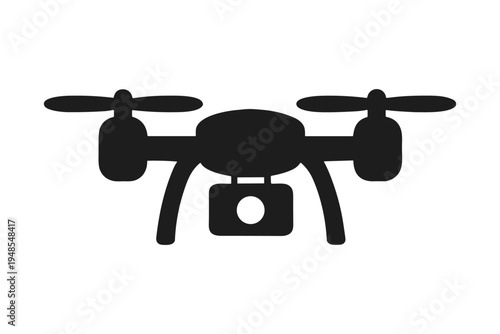 Drone, Technology, Photography, Solid Black Icon Set Vector Illustration