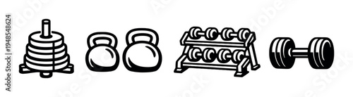 Dumbbell rack and single dumbbell on gray background