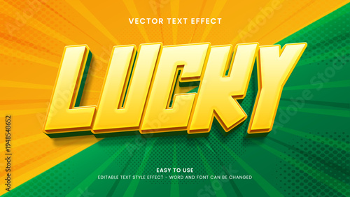 lucky editable text effect 3d