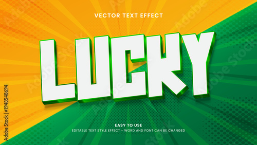 lucky editable text effect 3d