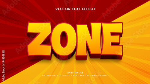 zone editable text effect 3d