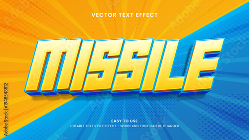 missile editable text effect 3d