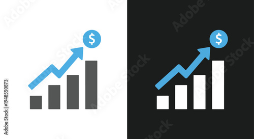 5G Growth Business Success Icon Set Blue - Modern style icon - Glyph icon set - Glyph solid icon - Editable modern style icon