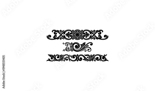 Black Wood Ornament Vector Rustic Carved Decorative Design