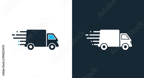 Delivery truck icon set vector isolated - Line icon set - Glyph icon - Minimalist, flat icon, outline, glyph, linear, clipart, sticker collection