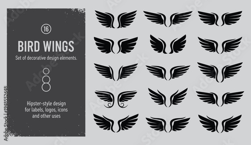 Bird wings temporary tattoos sticker sheet