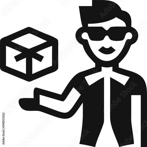 Virtual reality expert presenting a new three dimensional product or innovative digital solution