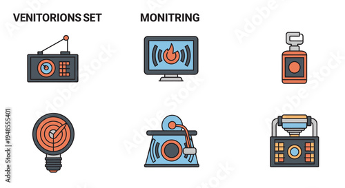 Various Electronic Devices and Equipment Icons.