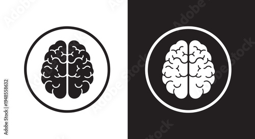 Brain Icon Set - Line icon set - Glyph icon - Minimalist, flat icon, outline, glyph, linear, clipart, sticker collection