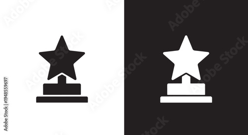 Star Trophy Icon Set - Modern style icon - Glyph icon set - Glyph solid icon - Editable modern style icon
