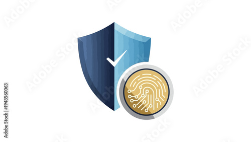 Shield with checkmark and fingerprint icon.