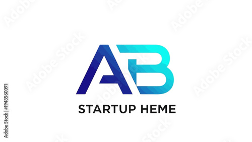 Modern AB Startup Logo Design Template.