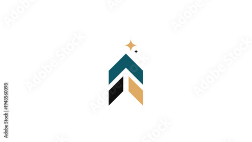 Abstract Geometric Shapes with Arrow Design.