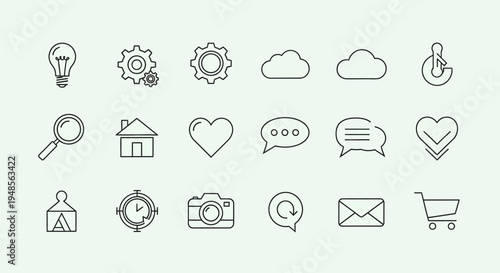 Collection of web and social media icons.