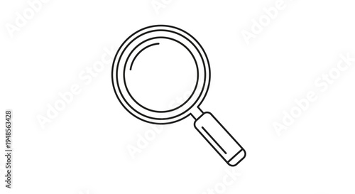 Magnifying glass icon line art.