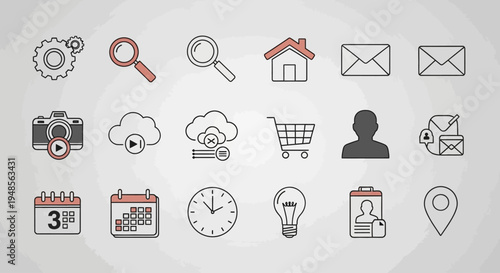 Collection of various web icons.
