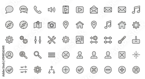 Collection of various web application icons.