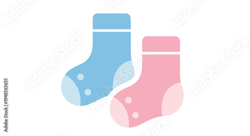 Pair of Baby Socks Illustration.