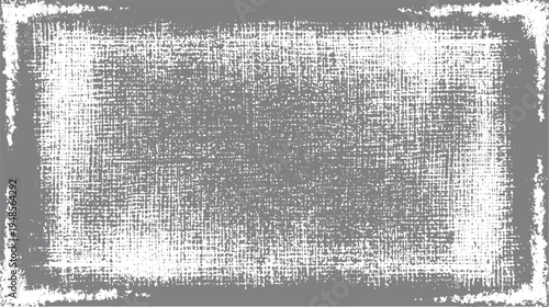 Textured grey background with distressed white woven pattern and rough edges