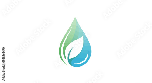 Eco-friendly water drop and leaf design symbolizing natural health