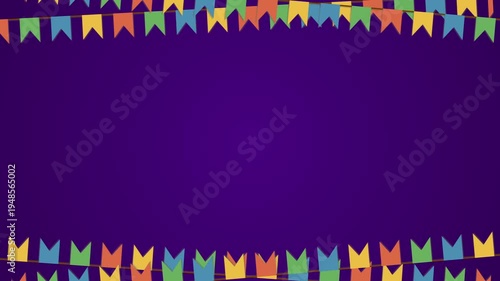 Cinco de Mayo festival background with moving flags, with copyspace