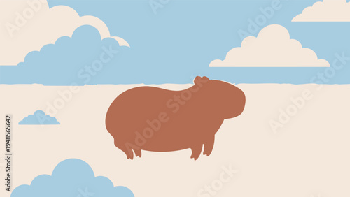 Adorable Capybara Standing Calmly.