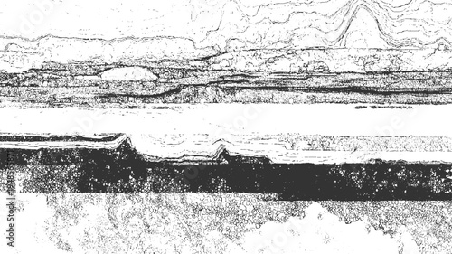 Abstract monochrome textured background with layered organic shapes and granular patterns